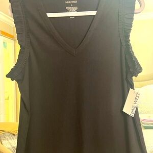 NWT Nine West V-Neck Black Tank Top